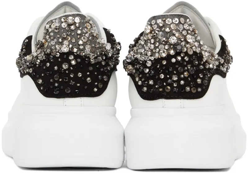Alexander McQueen White & Black Oversized Larry Sneakers (705065WICG1)