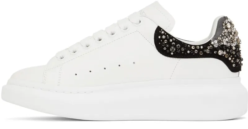 Alexander McQueen White & Black Oversized Larry Sneakers (705065WICG1)
