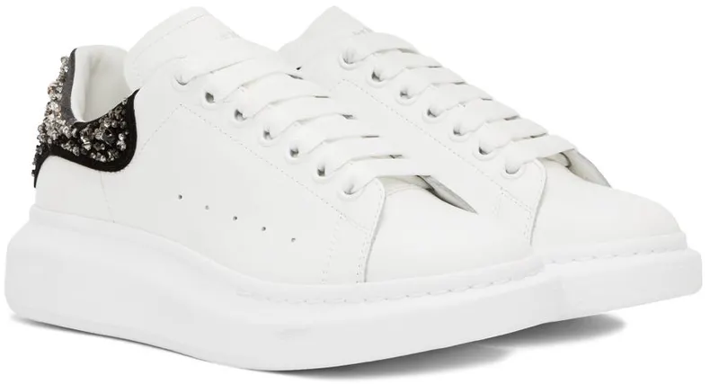 Alexander McQueen White & Black Oversized Larry Sneakers (705065WICG1)