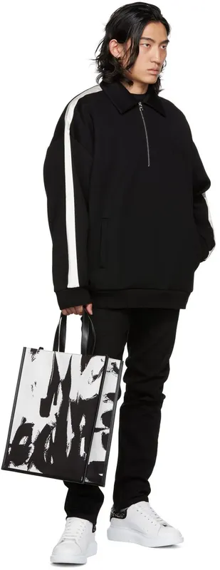 Alexander McQueen White & Black Oversized Larry Sneakers (705065WICG1)