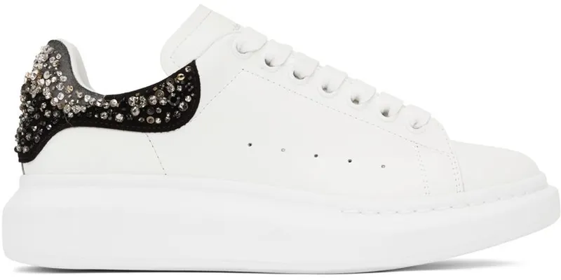 Alexander McQueen White & Black Oversized Larry Sneakers (705065WICG1)