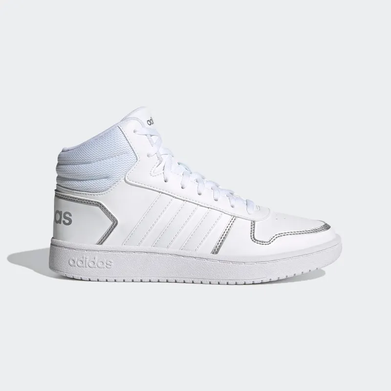 adidas Hoops 2.0 Mid Cloud White / Cloud White / Silver Metallic (FY6023)