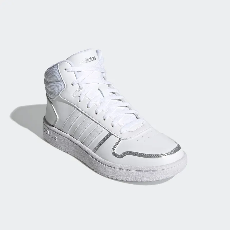 adidas Hoops 2.0 Mid Cloud White / Cloud White / Silver Metallic (FY6023)