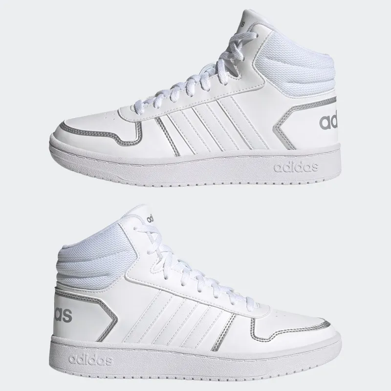 adidas Hoops 2.0 Mid Cloud White / Cloud White / Silver Metallic (FY6023)
