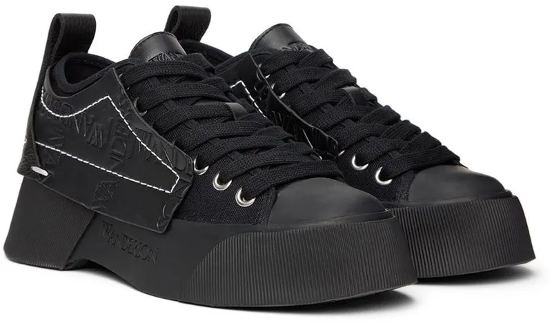 JW Anderson Black Chunky Low-Top Sneakers (ANW38000A 15028)