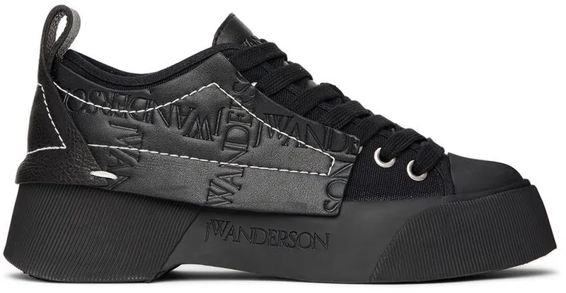 JW Anderson Black Chunky Low-Top Sneakers (ANW38000A 15028)