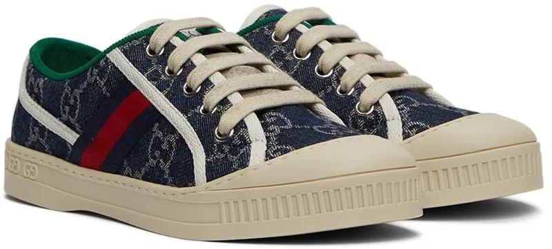 Gucci Kids Indigo ‘Gucci Tennis 1977’ Sneakers (647075 22V10)