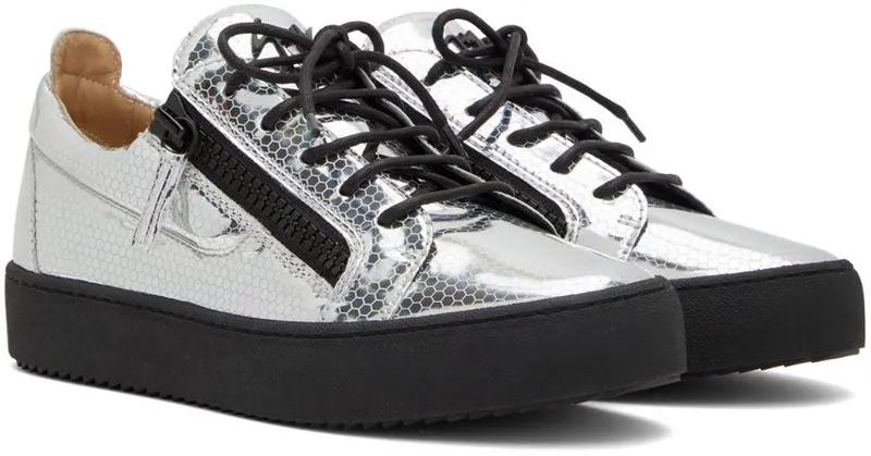 Giuseppe Zanotti Silver Graphic Sneakers (RU20005-92901)