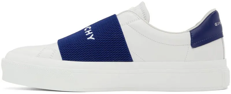Givenchy White & Blue City Sport Low-Top Sneakers (BH005XH19R114)