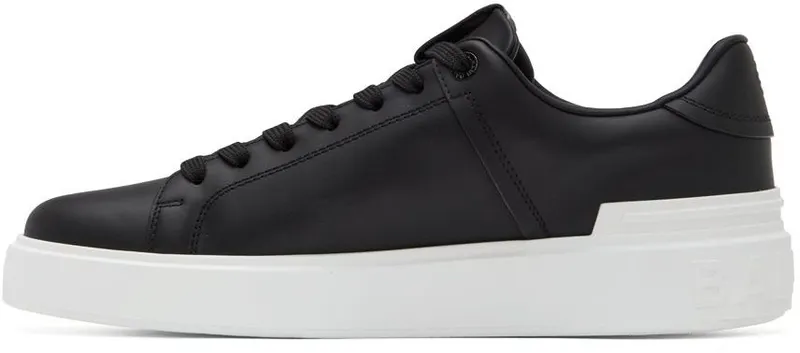 Balmain White B-Court Low-Top Sneakers (YM1VI288LVTR)