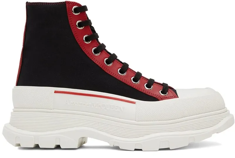 Alexander McQueen Black Tread Slick High Sneakers (711105W4TGD)