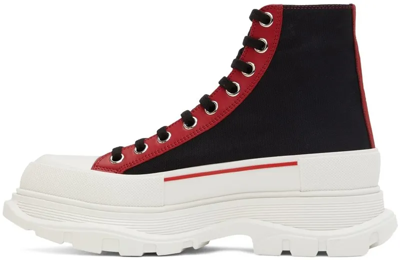 Alexander McQueen Black Tread Slick High Sneakers (711105W4TGD)