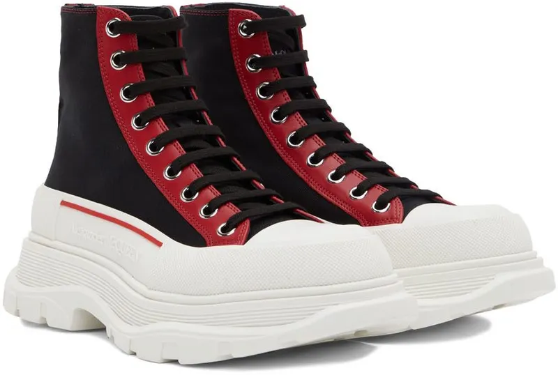 Alexander McQueen Black Tread Slick High Sneakers (711105W4TGD)