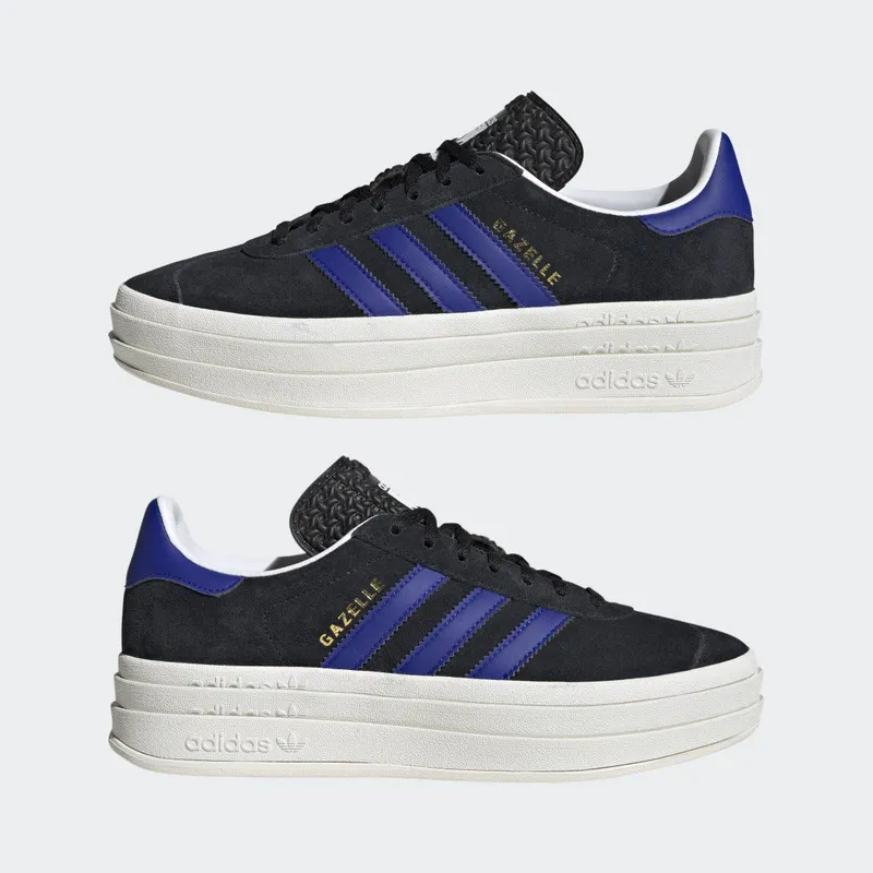 adidas Gazelle Bold Core Black / Lucid Blue / Gold Metallic (HQ4408)