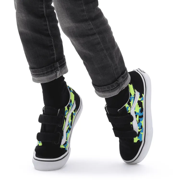 VANS Glow Sharks Old Skool Kinderschoenen Met Klittenband Zwart (VN0A4BUV7T7)