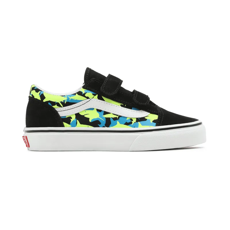 VANS Glow Sharks Old Skool Kinderschoenen Met Klittenband Zwart (VN0A4BUV7T7)