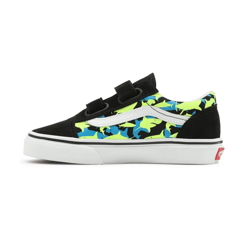 VANS Glow Sharks Old Skool Kinderschoenen Met Klittenband Zwart (VN0A4BUV7T7)