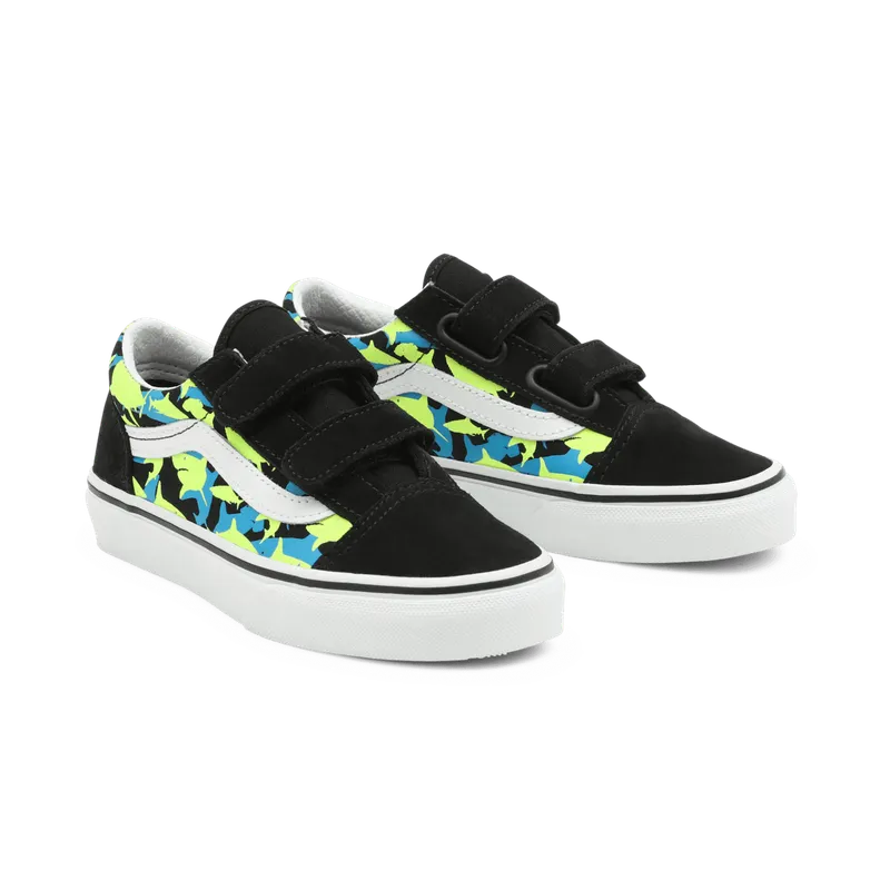 VANS Glow Sharks Old Skool Kinderschoenen Met Klittenband Zwart (VN0A4BUV7T7)