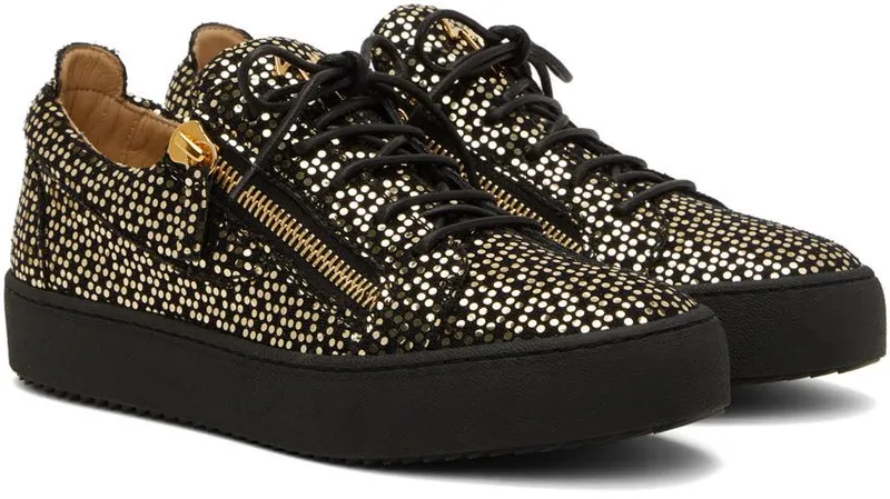 Giuseppe Zanotti Black & Gold Frankie Sneakers (RU20009-92930)