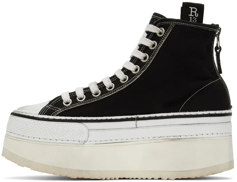 R13 Black Courtney Platform Sneakers (R13S0071-001)