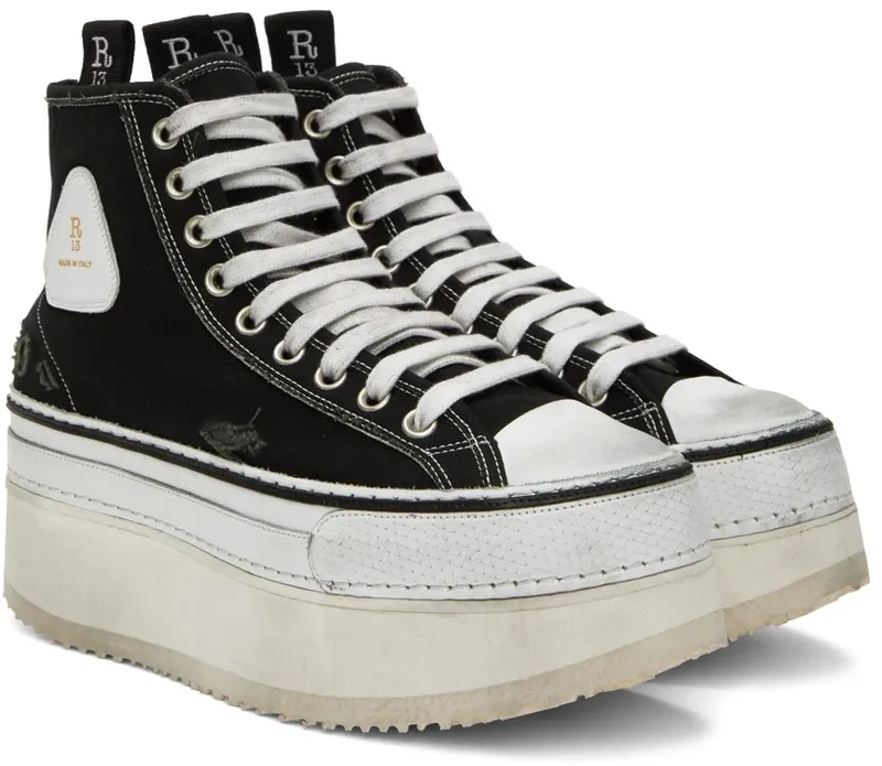 R13 Black Courtney Platform Sneakers (R13S0071-001)