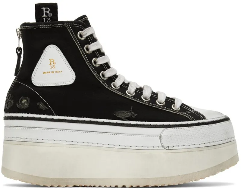R13 Black Courtney Platform Sneakers (R13S0071-001)