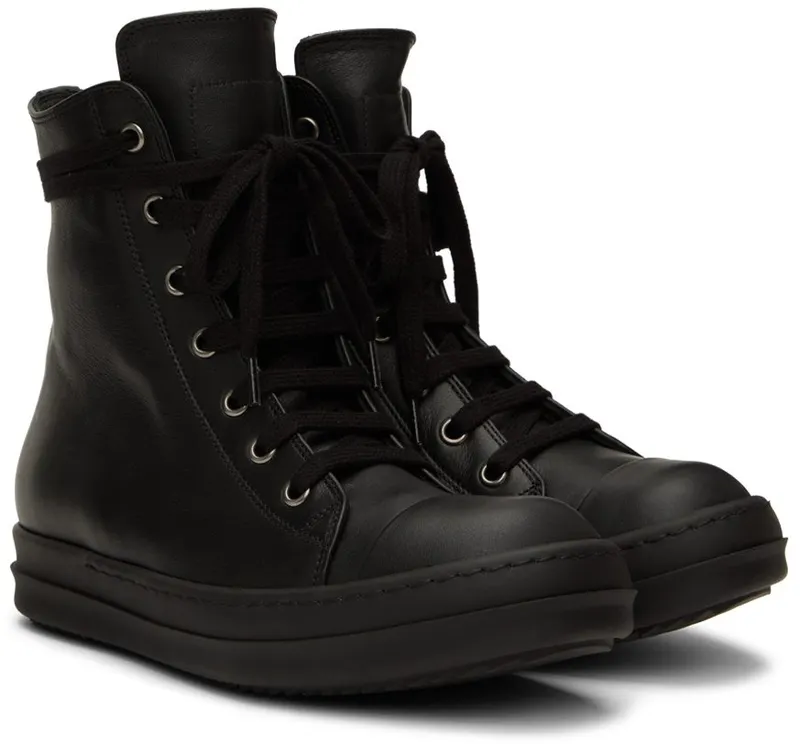 Rick Owens Black Strobe Sneakers (RP02B6890 LPO)