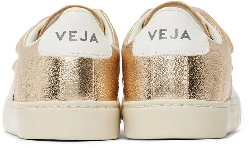 VEJA Kids Gold & White Leather Esplar Sneakers (SV0502418C)