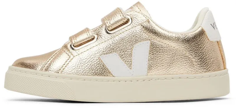 VEJA Kids Gold & White Leather Esplar Sneakers (SV0502418C)