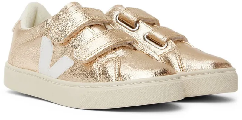 VEJA Kids Gold & White Leather Esplar Sneakers (SV0502418C)