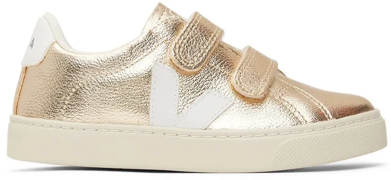 VEJA Kids Gold & White Leather Esplar Sneakers (SV0502418C)