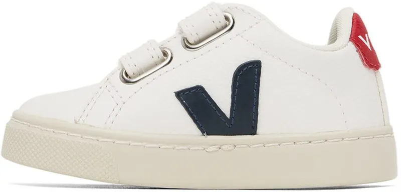 VEJA Baby White & Navy Leather Esplar Sneakers (SV0501233)