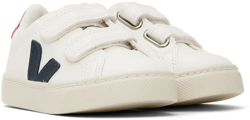 VEJA Baby White & Navy Leather Esplar Sneakers (SV0501233)