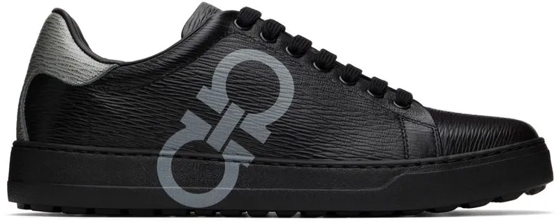 Salvatore Ferragamo Black Gancini Sneakers (753088 020489012)
