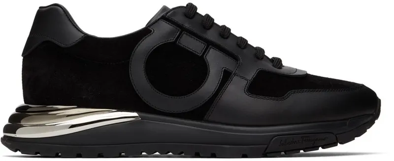 Salvatore Ferragamo Black Rainbow Gancini Sneakers (717045 02B225019)