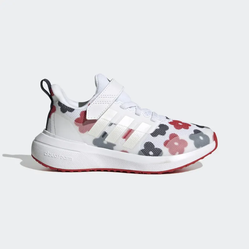 adidas Fortarun 2.0 Cloudfoam Sport Running met Elastische Veters en Klittenband Cloud White / Zero Metalic / Better Scarlet (GZ9754)