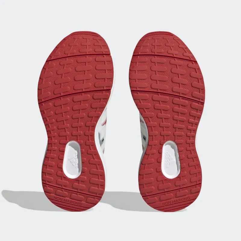 adidas Fortarun 2.0 Cloudfoam Sport Running met Elastische Veters en Klittenband Cloud White / Zero Metalic / Better Scarlet (GZ9754)