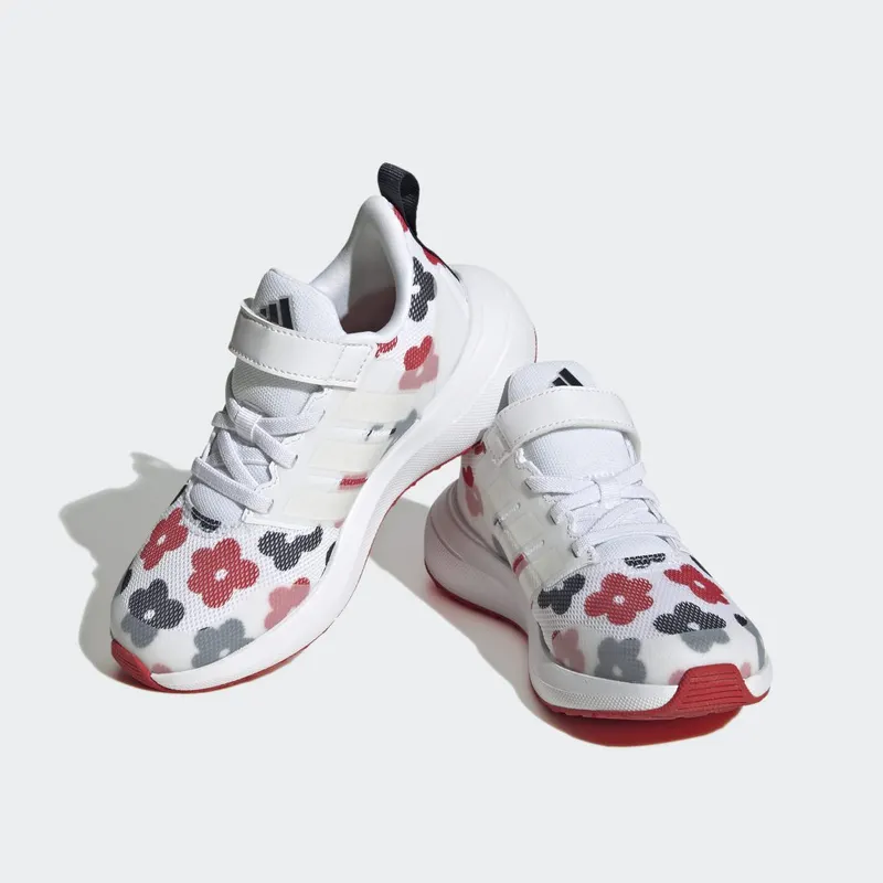 adidas Fortarun 2.0 Cloudfoam Sport Running met Elastische Veters en Klittenband Cloud White / Zero Metalic / Better Scarlet (GZ9754)