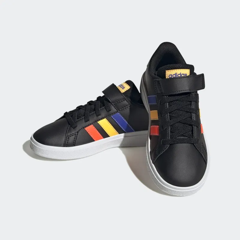 adidas Grand Court Lifestyle Court Elastic Lace and Top Strap Core Black / Lucid Blue / Court Green (HP8914)