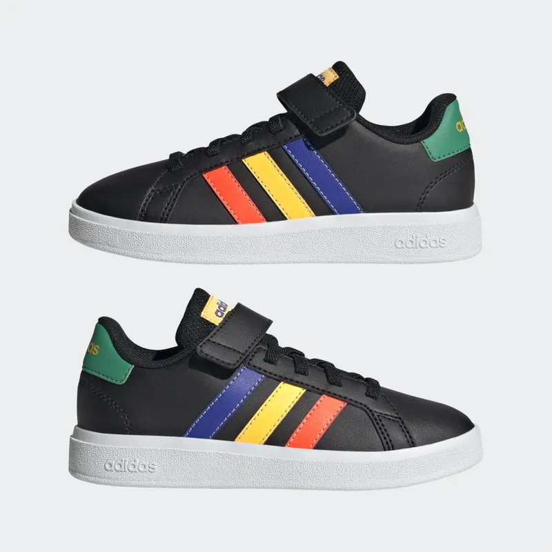 adidas Grand Court Lifestyle Court Elastic Lace and Top Strap Core Black / Lucid Blue / Court Green (HP8914)