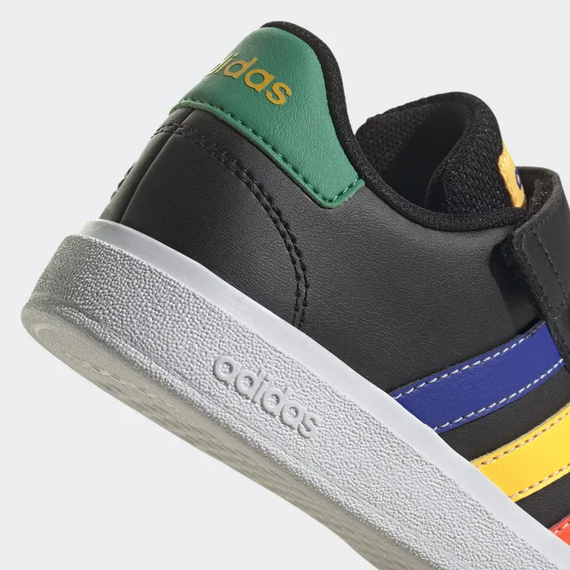adidas Grand Court Lifestyle Court Elastic Lace and Top Strap Core Black / Lucid Blue / Court Green (HP8914)