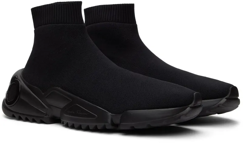 Salvatore Ferragamo Black Sock Sneakers (737231 02C647001)