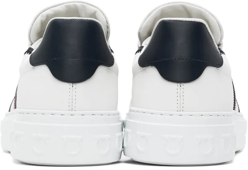 Salvatore Ferragamo White Gancini Sneakers (753142 02B726042)