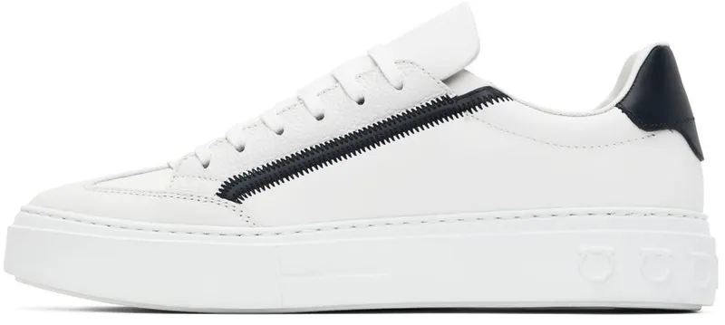 Salvatore Ferragamo White Gancini Sneakers (753142 02B726042)