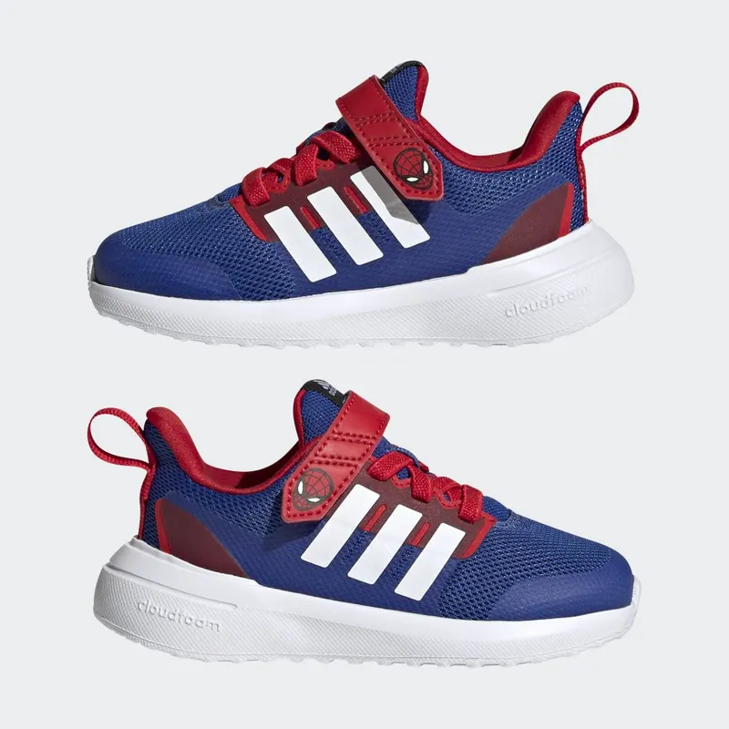 adidas adidas x Marvel FortaRun 2.0 Spider-Man Cloudfoam Sport Running met Elastische Veters en Klittenband Royal Blue / Cloud White / Better Scarlet (HP9000)