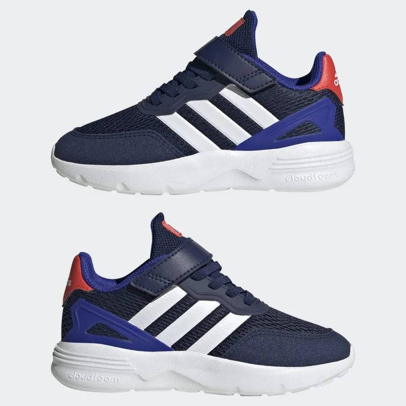 adidas Nebzed Lifestyle Running met Elastische Veters en Klittenband Dark Blue / Cloud White / Lucid Blue (HQ6145)