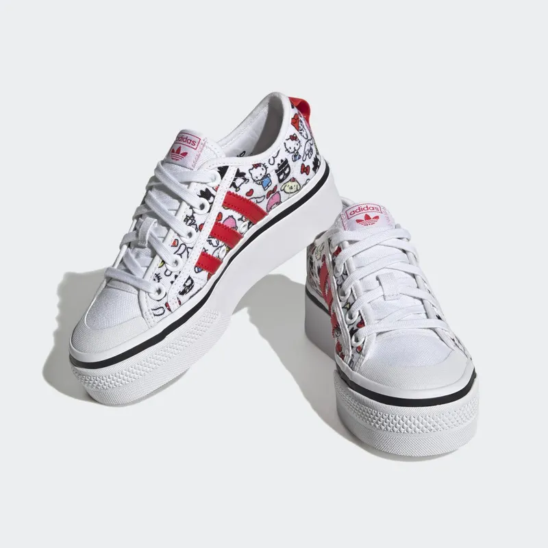 adidas Nizza Platform Cloud White / Core Black / Vivid Red (HQ6888)