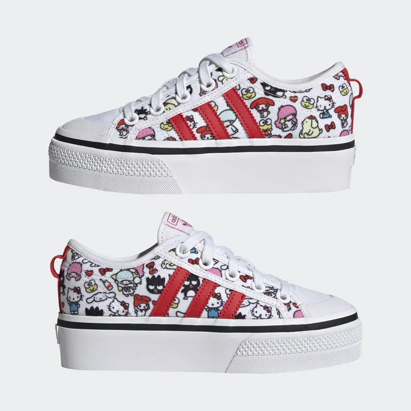 adidas Nizza Platform Cloud White / Core Black / Vivid Red (HQ6888)