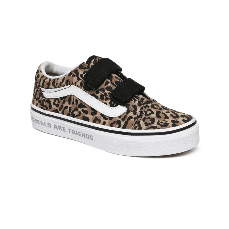 VANS Animal Checkerboard Old Skool V Kinderschoenen Bruin (VN0A4UI1WKA)
