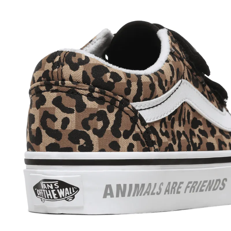 VANS Animal Checkerboard Old Skool V Kinderschoenen Bruin (VN0A4UI1WKA)